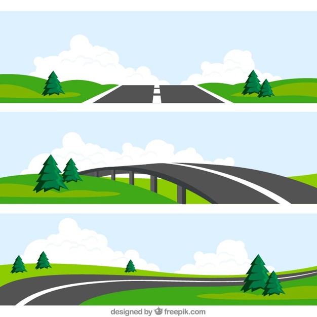 626x626 Road Landscapes Vector Free Download