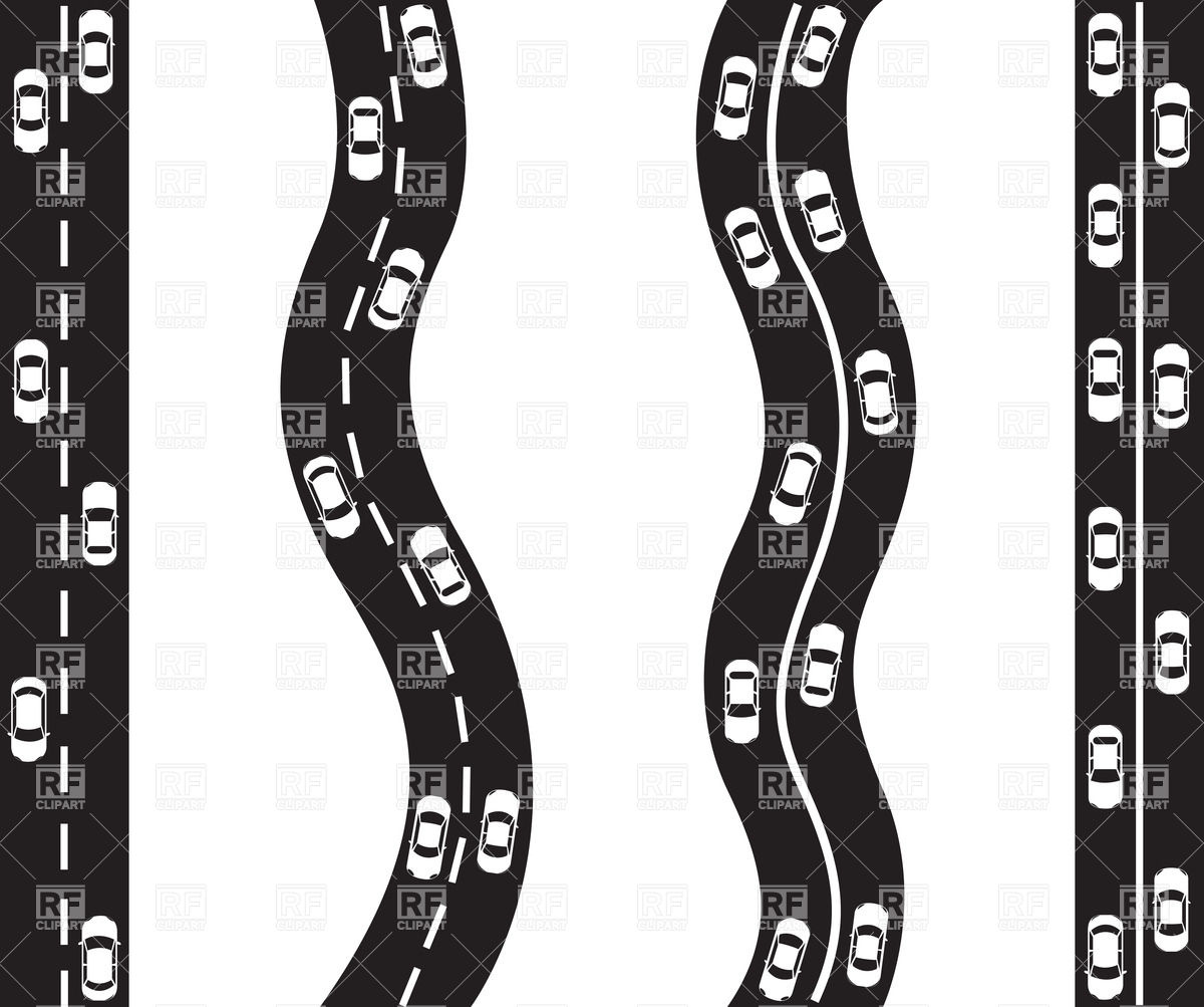 1200x1003 Car On The Straight And Winding Road Vector Image Vector Artwork