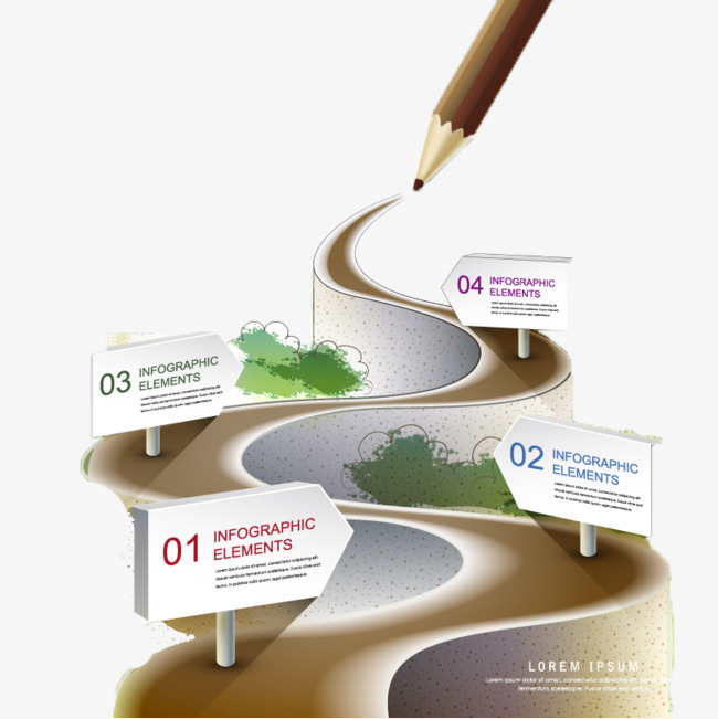 650x651 Painted Mountain Road Map Vector Material Business Information