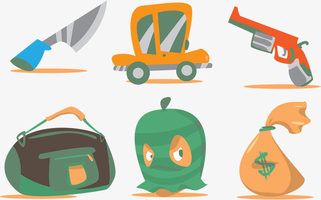 650x406 Robber Vector, The Weapon, Headgear, Gold Png And Vector For Free