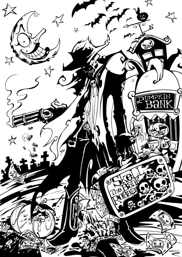 600x849 Skell The Bank Robber Vector By Timwork