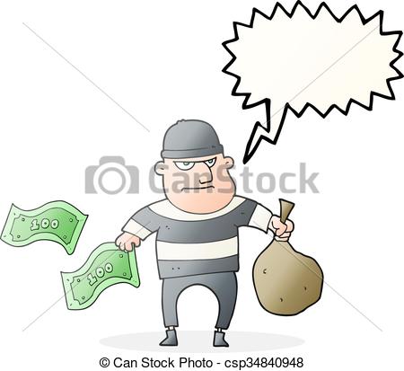 450x413 Freehand Drawn Speech Bubble Cartoon Bank Robber.