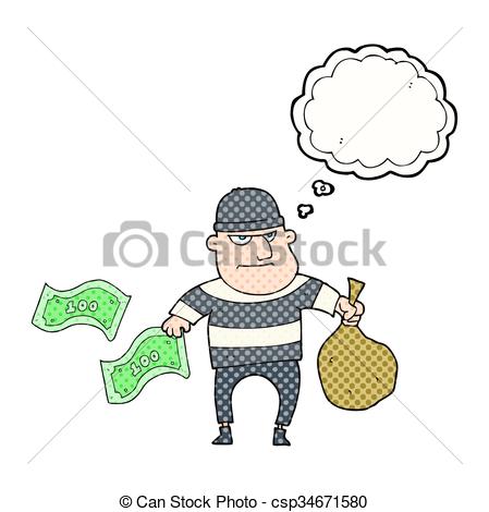 449x470 Freehand Drawn Thought Bubble Cartoon Bank Robber.
