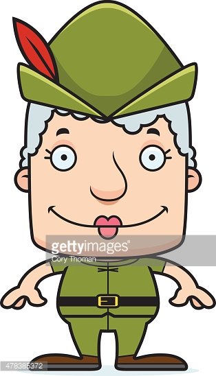 314x548 Cartoon Smiling Robin Hood Woman Stock Vectors