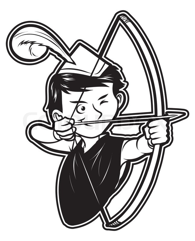 646x800 Black And White Clipart Robin Hood Stock Vector Colourbox
