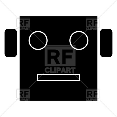 400x400 Robot Head On White Background Vector Image Vector Artwork Of