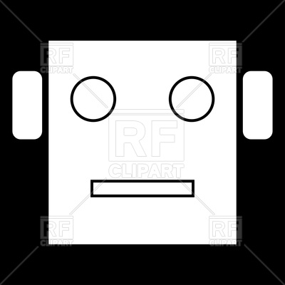 400x400 Robot Head Simple Icon On Black Background Vector Image Vector