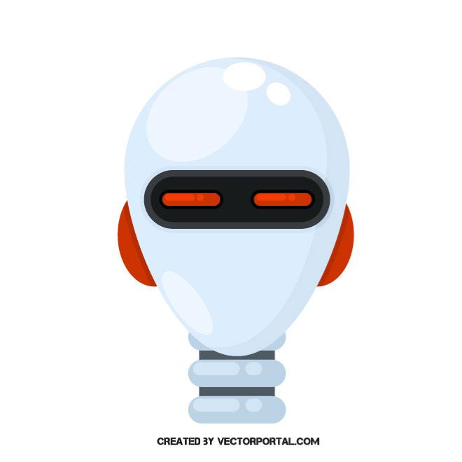 660x660 Robot Head Vector Image