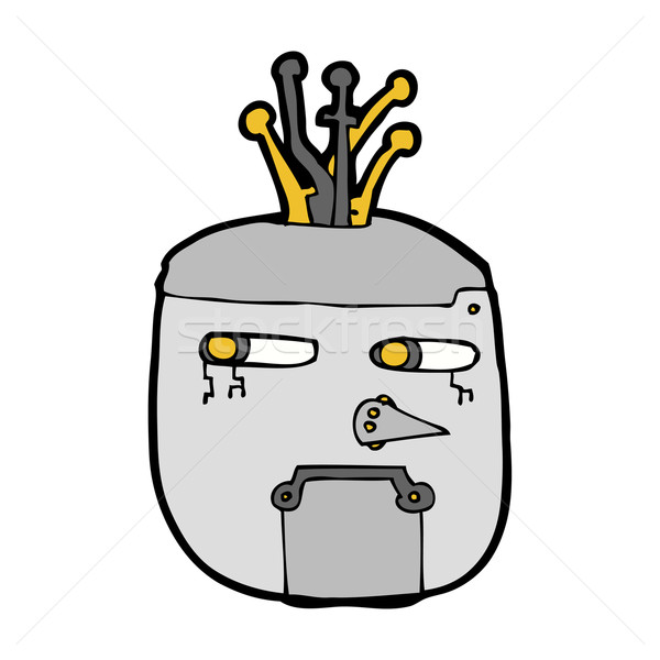 600x600 Cartoon Robot Head Vector Illustration Lineartestpilot ( 4850299