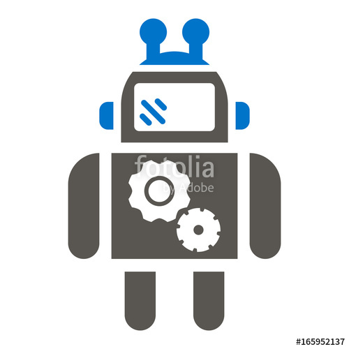 500x500 Robot Icon Vector. Robotics Artificial Intelligence Machine