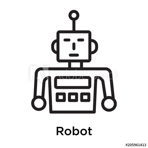 500x500 Robot Icon Vector Sign And Symbol Isolated On White Background