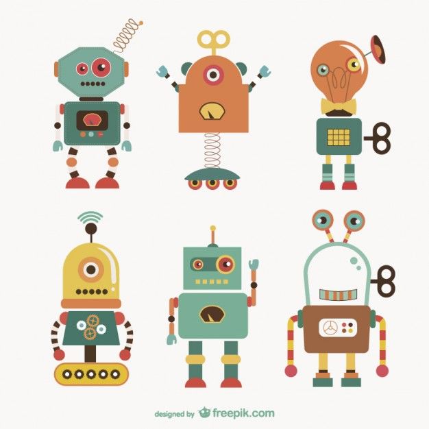 626x626 Robots Illustration Free Vector Free Vectors Robot