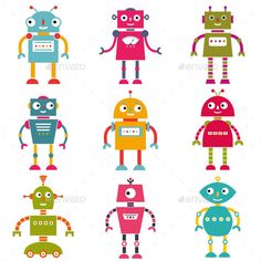 236x236 Robots Vector Set