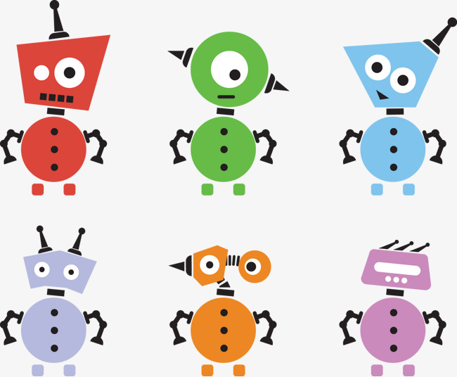 650x536 Funny Cartoon Robots Vector Illustration, Robot, Cartoon Robot