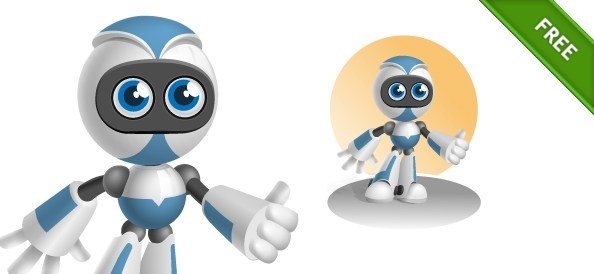 594x274 Robot Vector Character In Blue Png Images, Backgrounds And Vectors