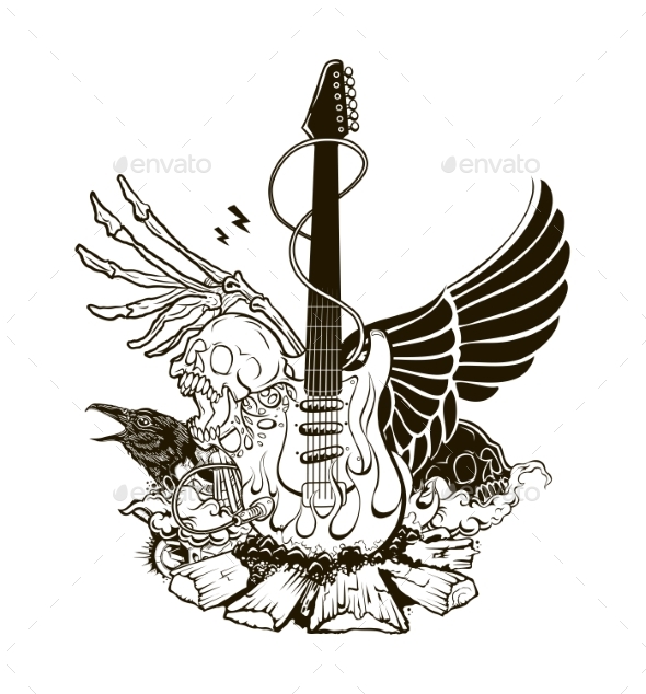 590x634 Rock N Roll Vector Illustration By Tettygreen Graphicriver