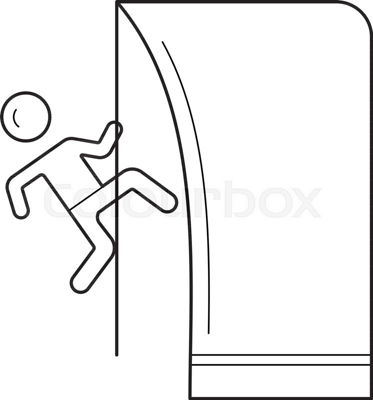 746x800 Rock Climbing Vector Line Icon Isolated On White Background. Rock