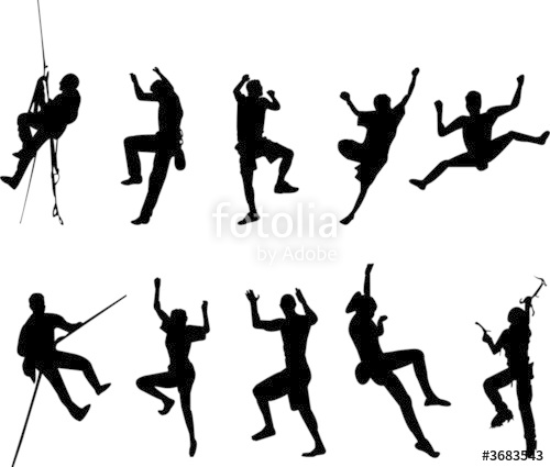 500x425 Rock Climbing Silhouettes Stock Image And Royalty Free Vector