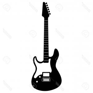 300x300 Photostock Vector Black And White Electric Guitar On White