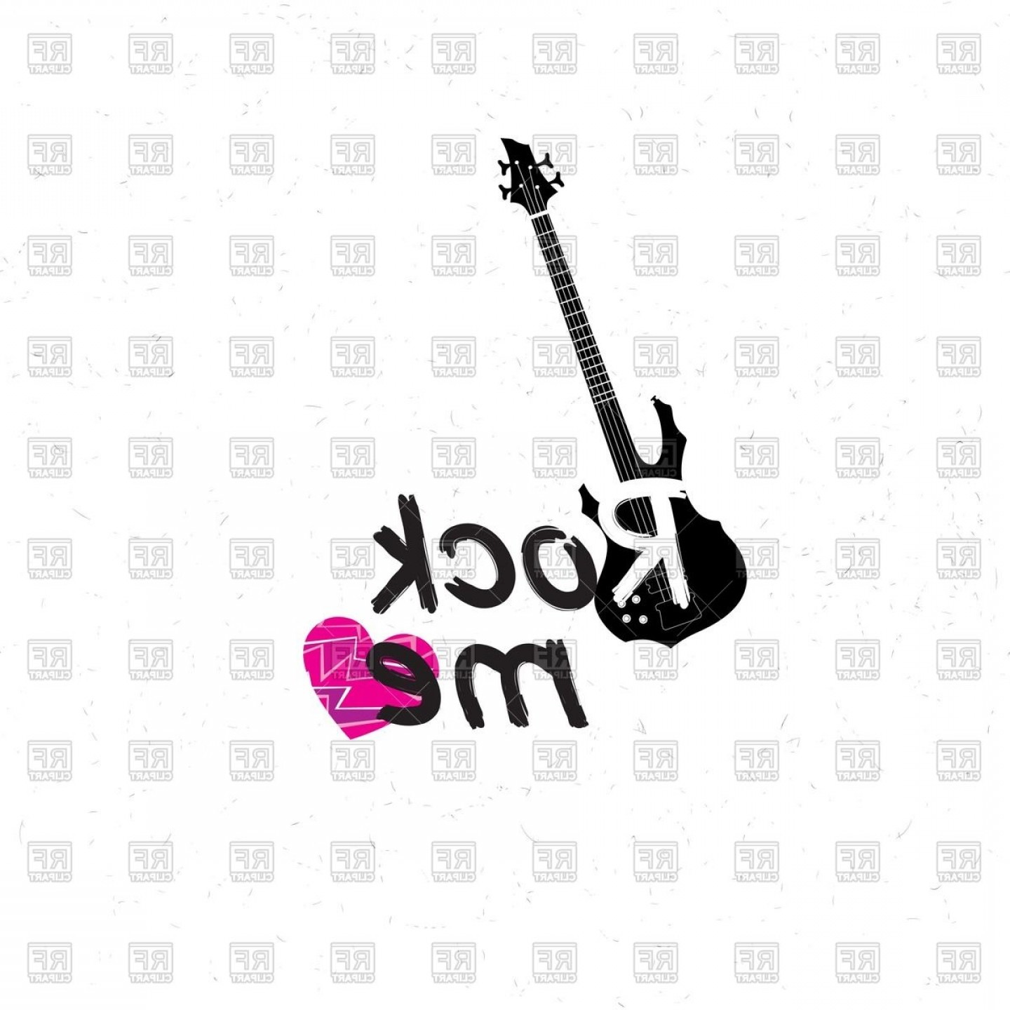 1440x1440 Rock Me Music Banner With Guitar Vector Clipart Shopatcloth