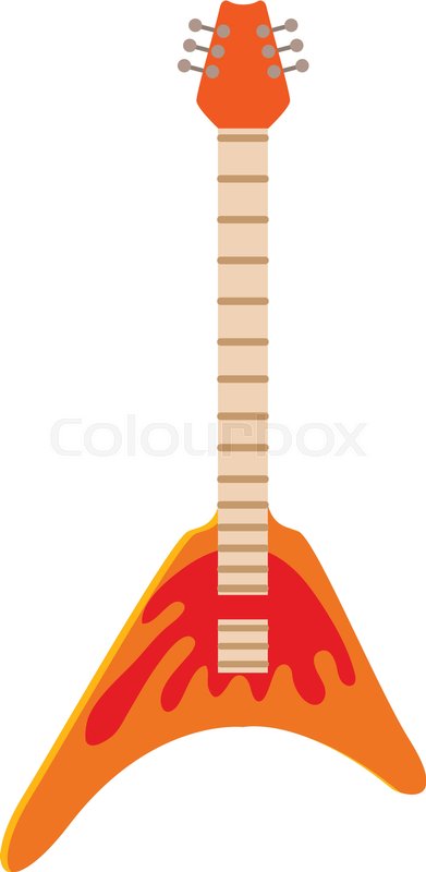 391x800 Rock Guitar Icon. Cartoon Illustration Of Rock Guitar Vector Icon
