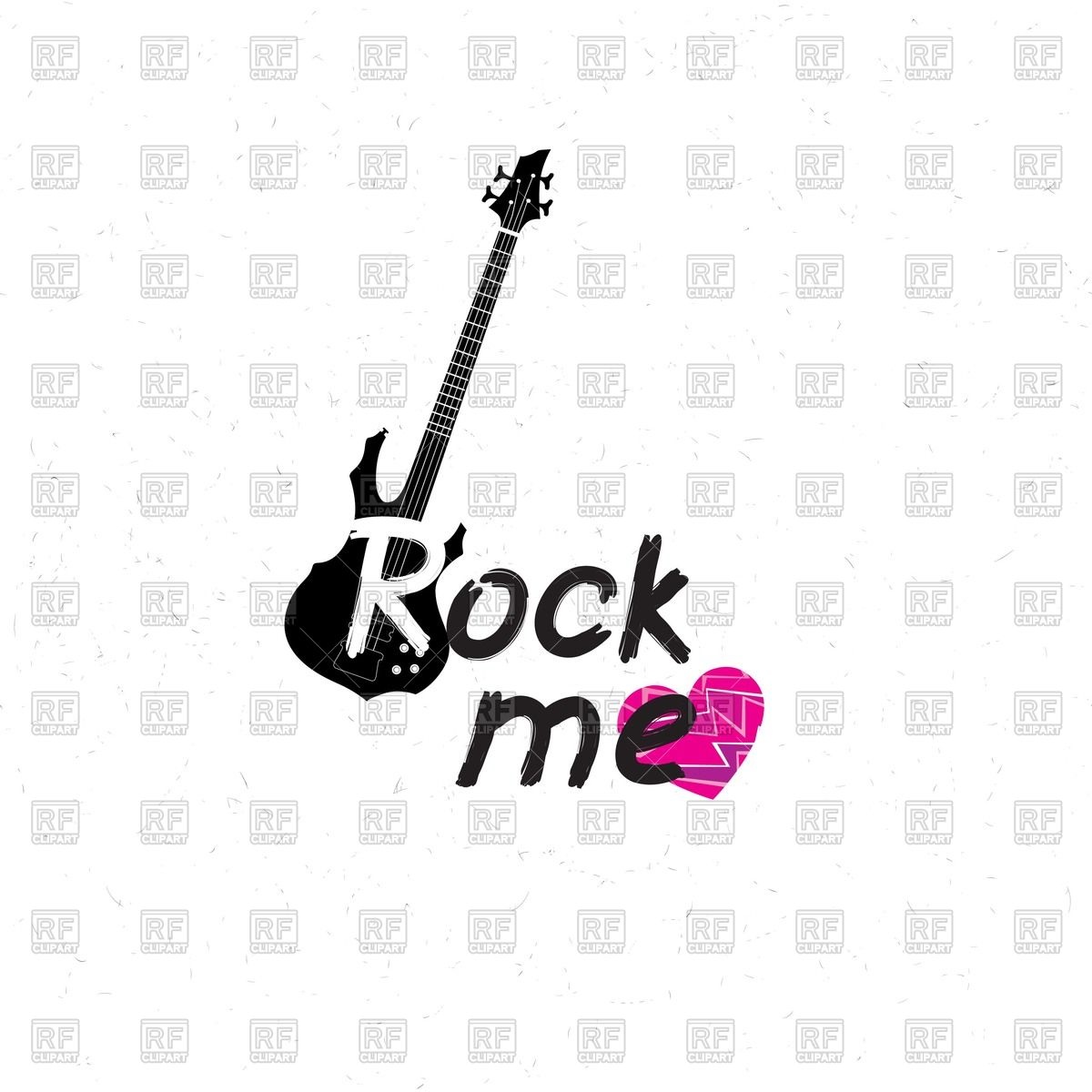 1200x1200 Rock Me Music Banner With Guitar Vector Image Vector Artwork Of