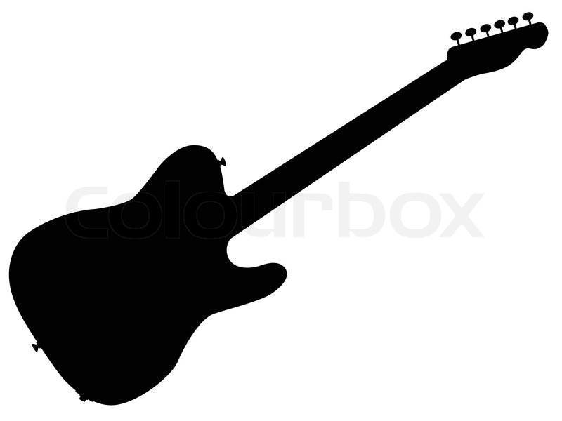 800x600 The Silhouette Of A Typical Country And Western Guitar Stock