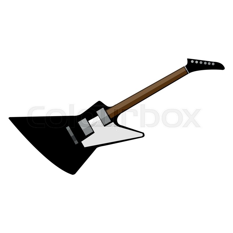 800x800 Electric Rock Star Guitar Vector Illustration Graphic Design