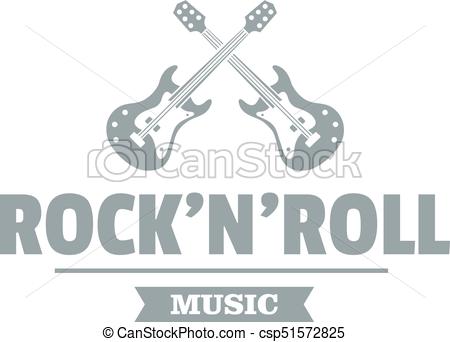 450x342 Rock N Roll Logo, Simple Gray Style. Rock N Roll Logo. Simple