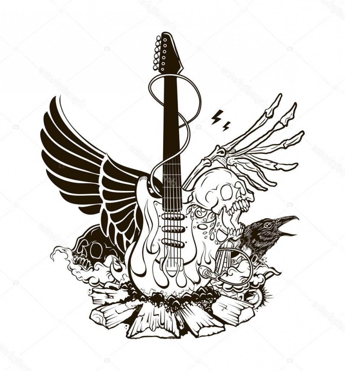 1142x1228 Stock Illustration Rock N Roll Vector Illustration Shopatcloth