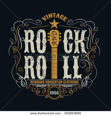 450x470 Vintage Rock And Roll Typographic For T Shirt ,tee Design,poster