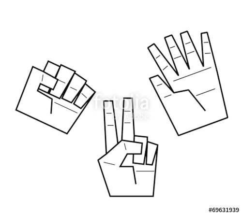 500x445 Rock, Paper Scissors, Hand Signs Stock Image And Royalty Free