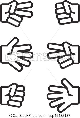 317x470 Rock Paper Scissors Black And White Icon.