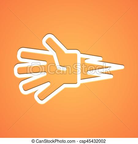 450x470 Rock Paper Scissors White Icon On Gradient Orange Background.