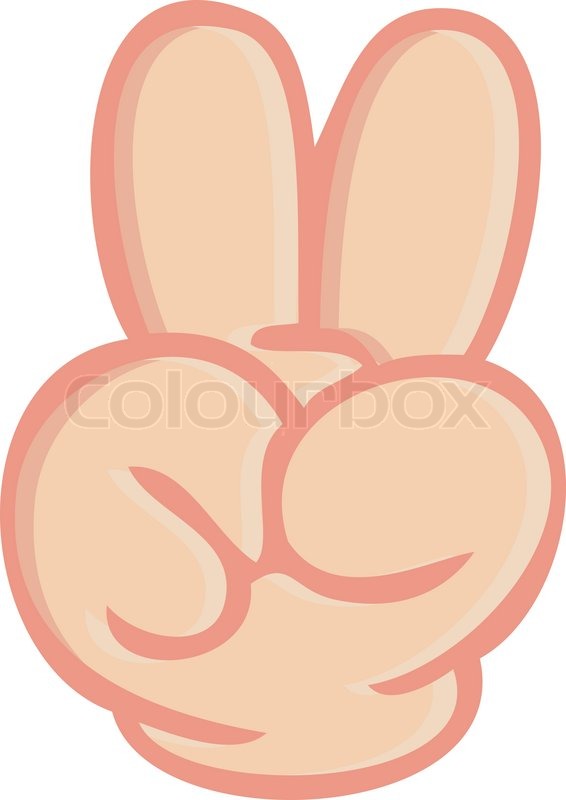 566x800 Hand Sign Of Rock Paper Scissors Game Isolated Vector On White