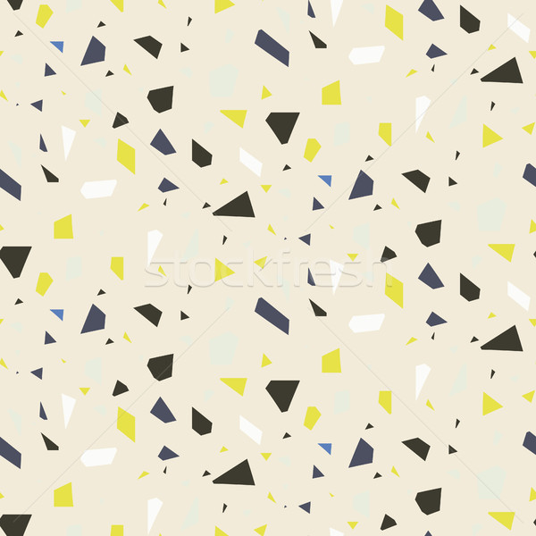 600x600 Seamless Terrazzo Floor Rock Vector Pattern. Vector Illustration