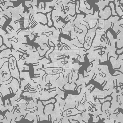400x400 Cave Art Seamless Pattern
