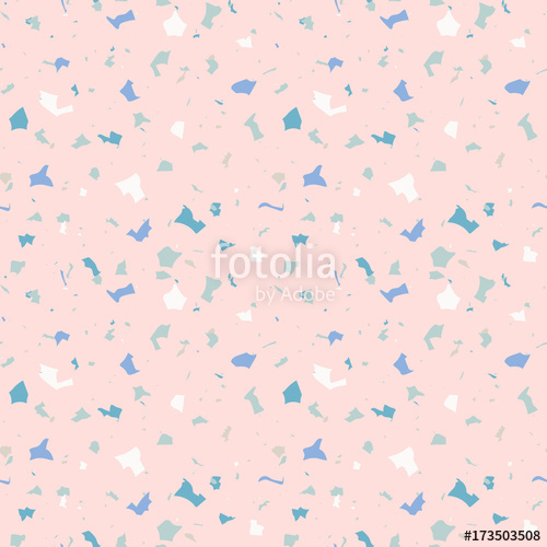 500x500 Seamless Pattern In Terrazzo Style. Stone And Rock Texture. Vector