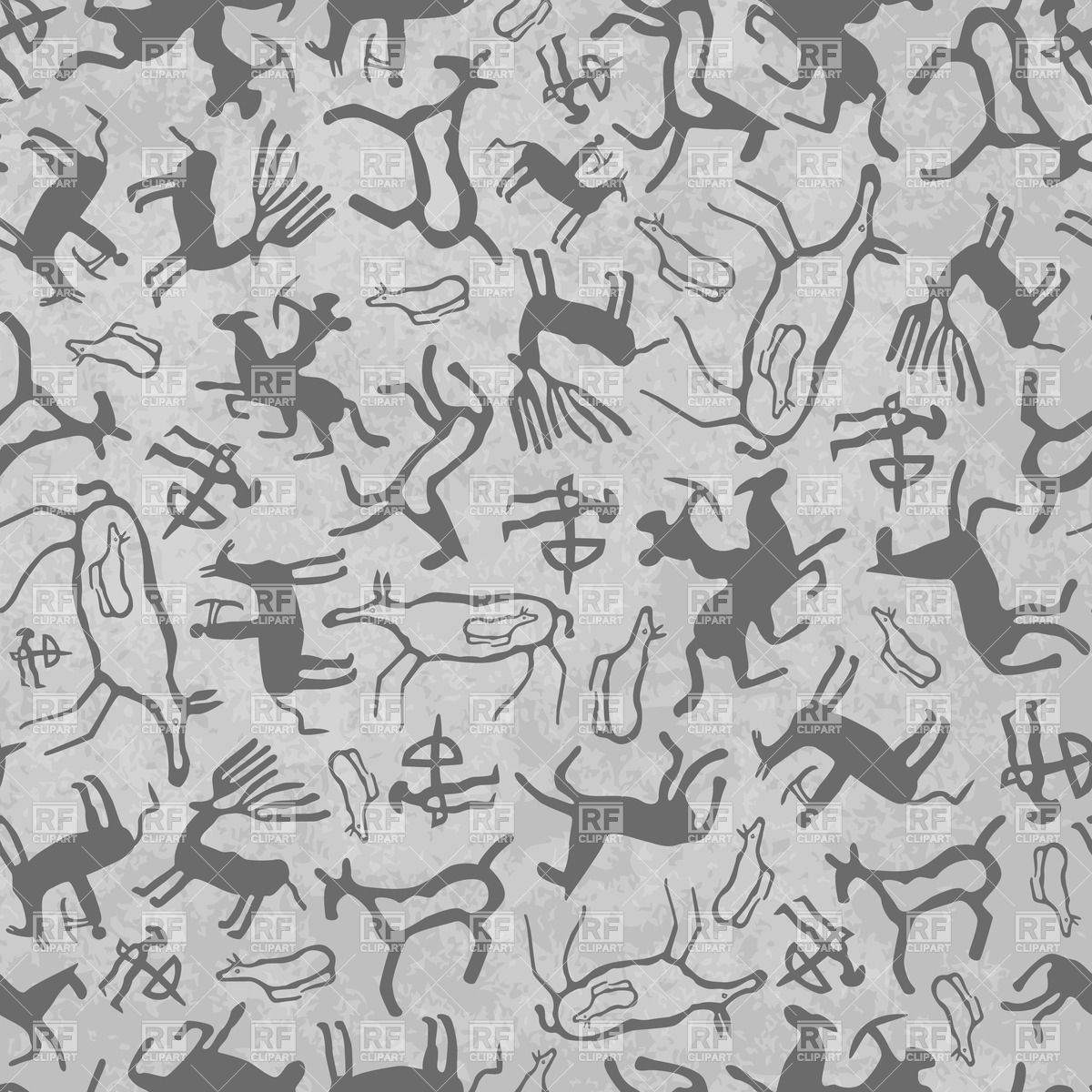 1200x1200 Cave Art Seamless Pattern