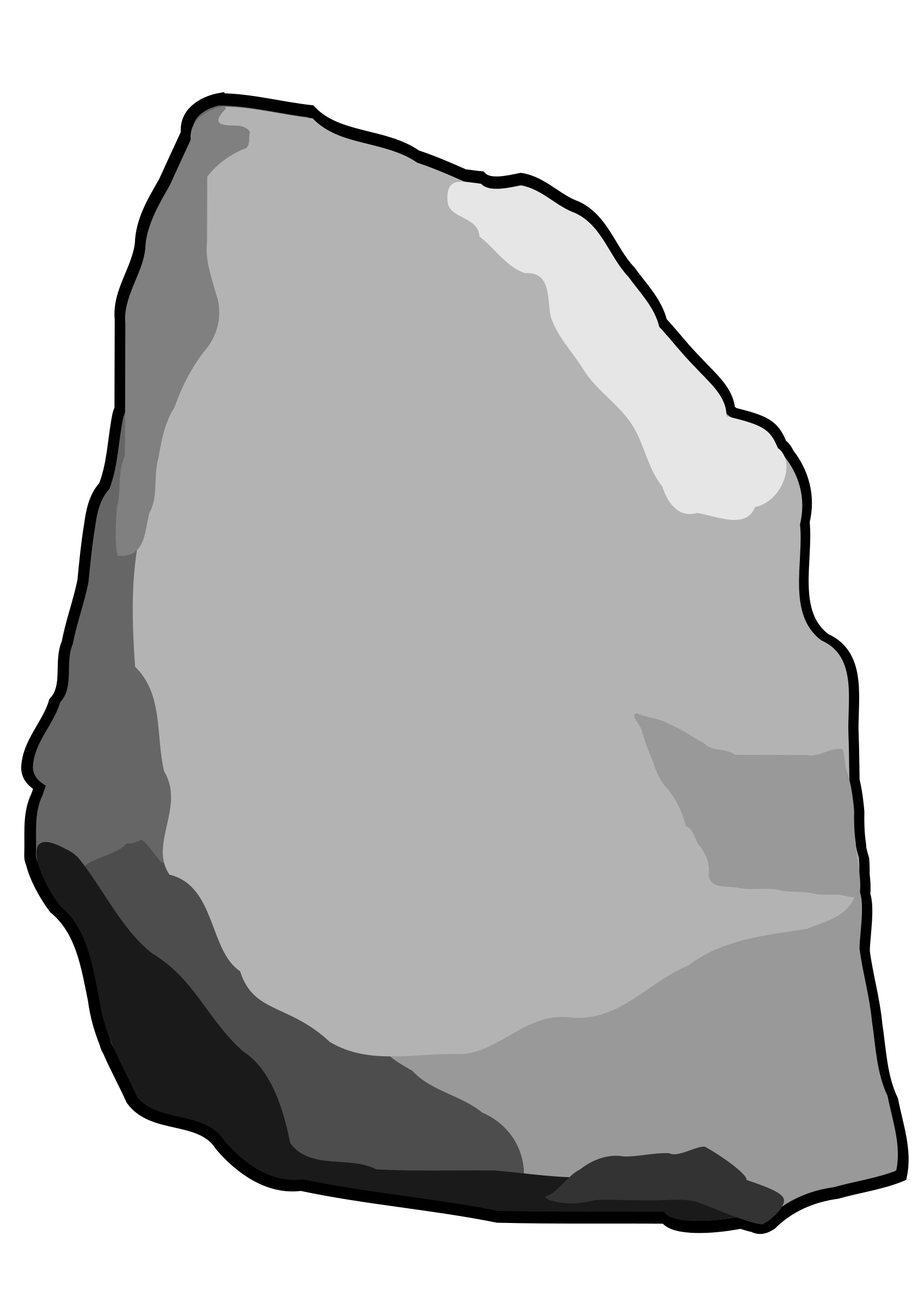 1697x2400 Grey Stone Rock Vector Clipart Image