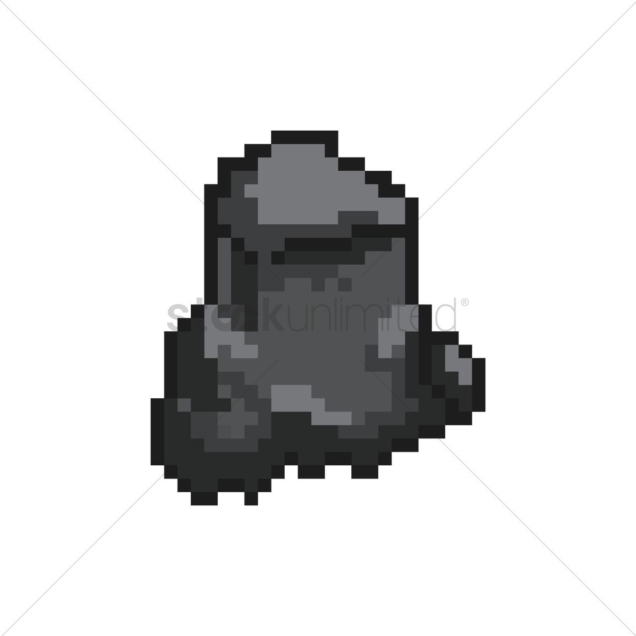 1300x1300 Pixel Art Rock Vector Image