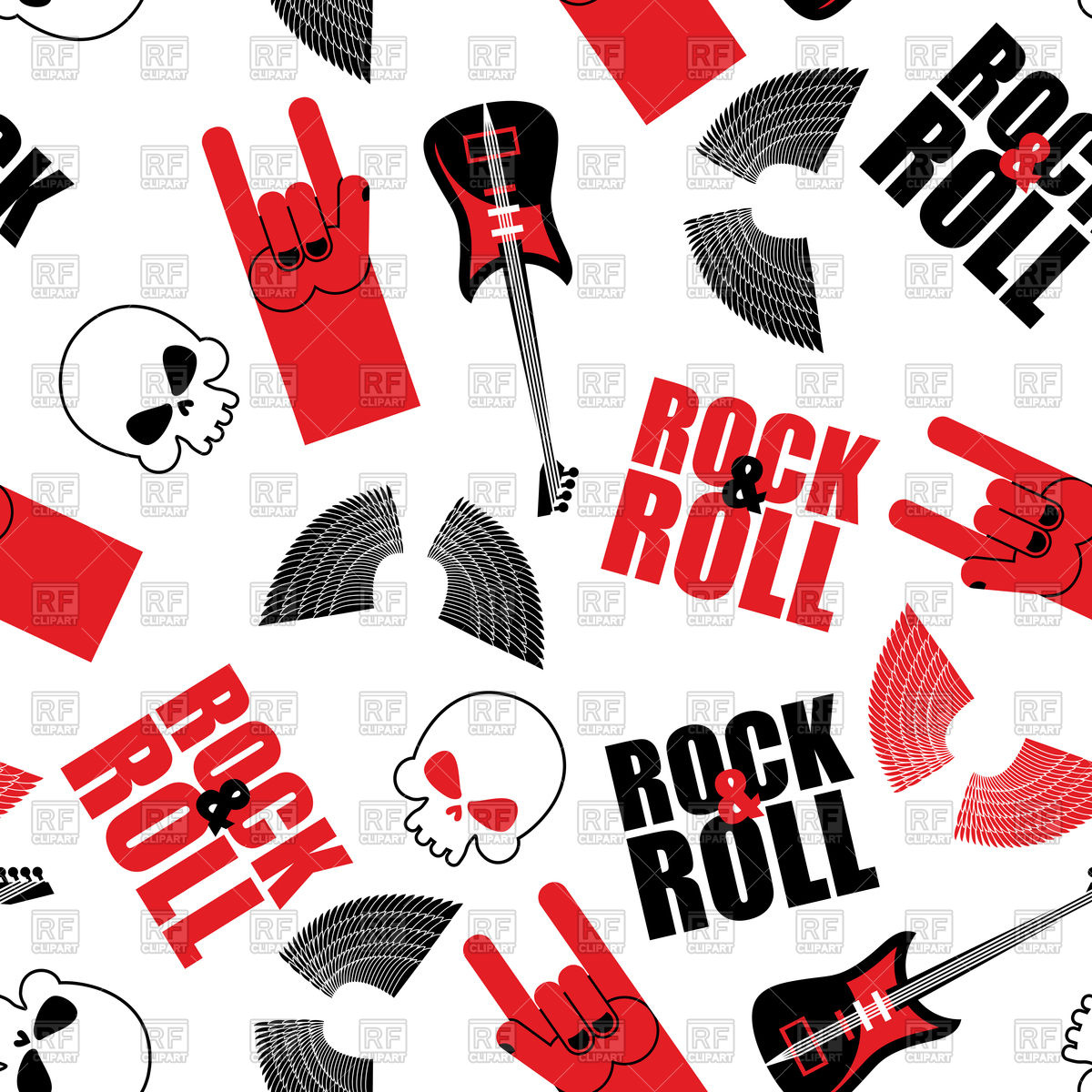 1200x1200 Rock Music Seamless Pattern Vector Image Vector Artwork Of