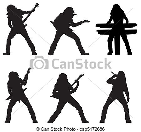 450x423 Rock Musicians. Abstract Vector Illustration Of Rock Musicians.