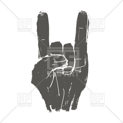 400x400 Grunge Rock On Gesture Vector Image Vector Artwork Of Signs