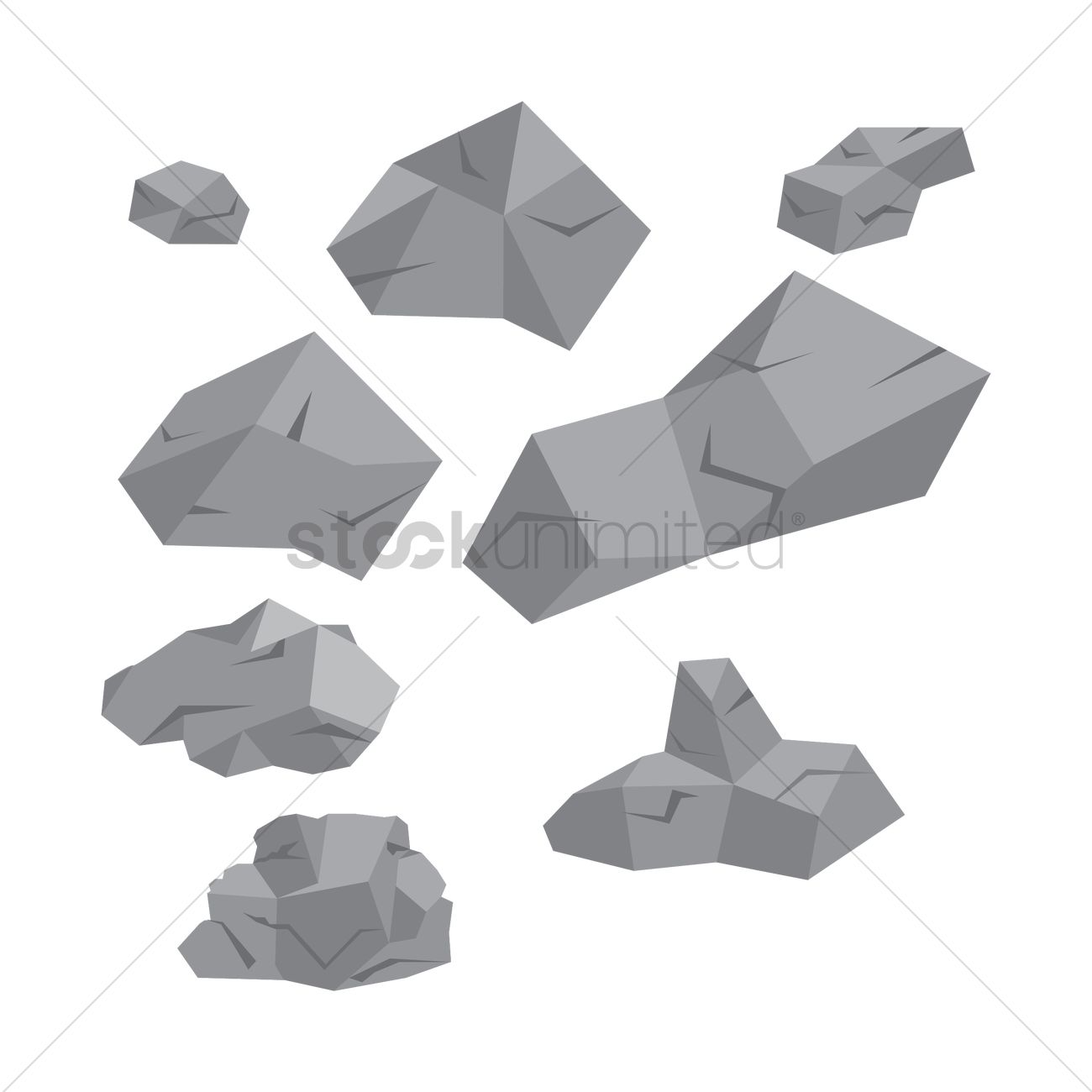 1300x1300 Isometric Rocks Vector Image
