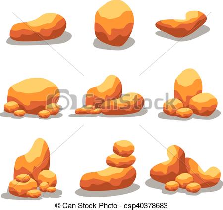 450x424 Object Golden Rock Vector Art Illustration Collection.