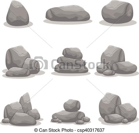450x431 Silhouette Of Rock Object Vector Art Collection.