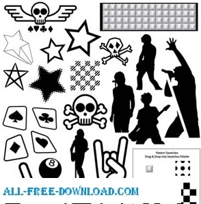 294x298 Punk Rock Vector Pack Free Vector In Adobe Illustrator Ai ( .ai