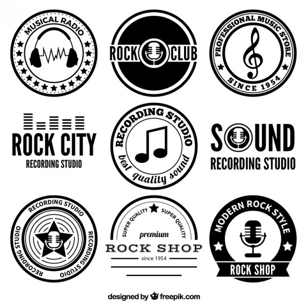 626x626 Rock Music Badges Vector Free Download