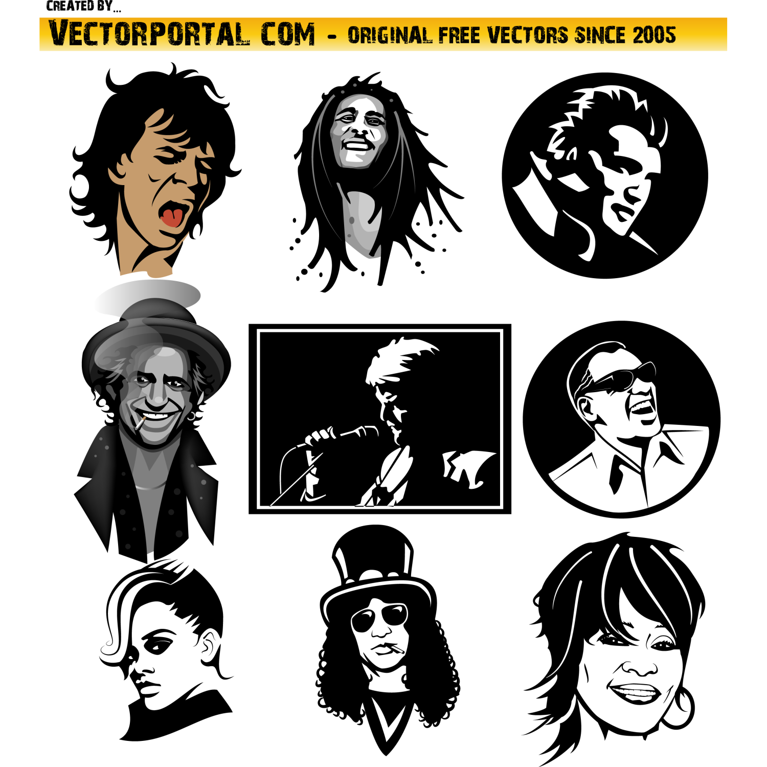 1500x1500 Vector For Free Use Pop Rock Legends Vector